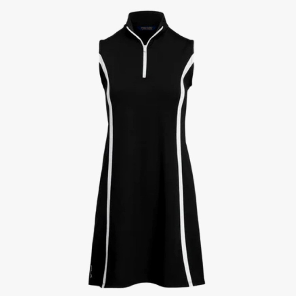RLX Ralph Lauren Sleeveless‎ Golf Tennis Preppy Dress B/W Zip Athleisure M